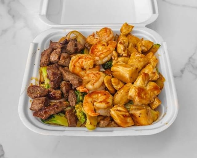 D. Hibachi Triple / D. 铁板三样.